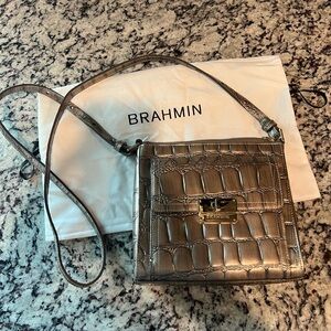 Brahmin Manhattan Melbourne Embossed Leather Crossbody Shoulder Bag